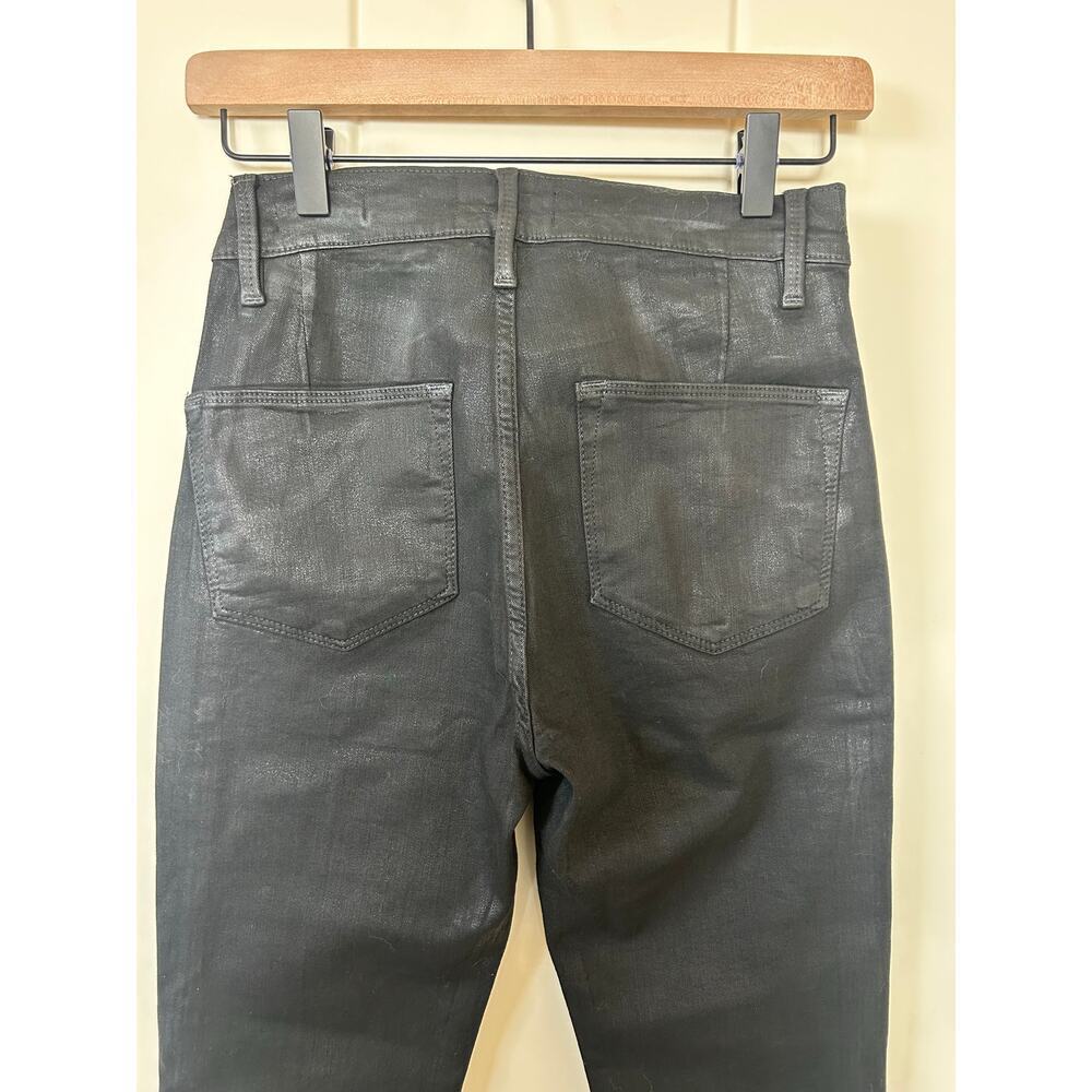 Frame Le Flare de Francoise Black Coated Flare Jeans Size 26 - Picture 6 of 10